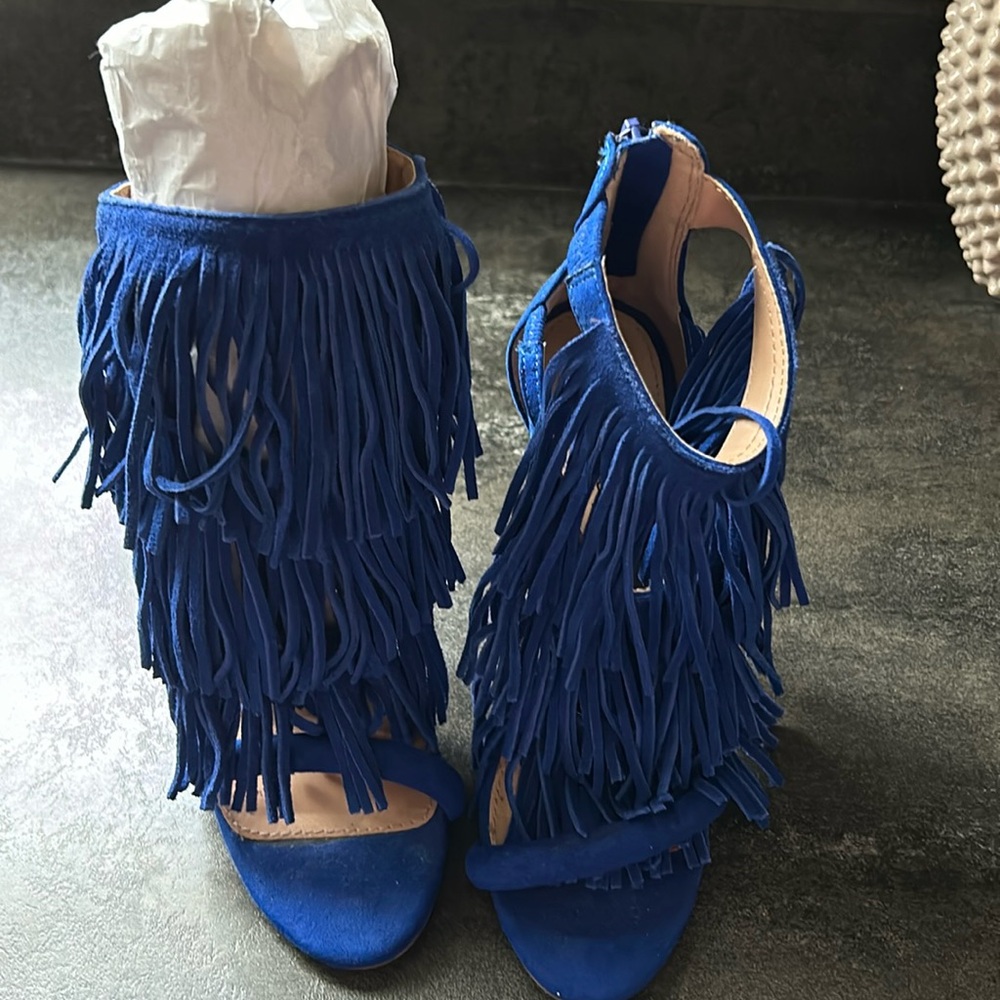 Blue high heels
